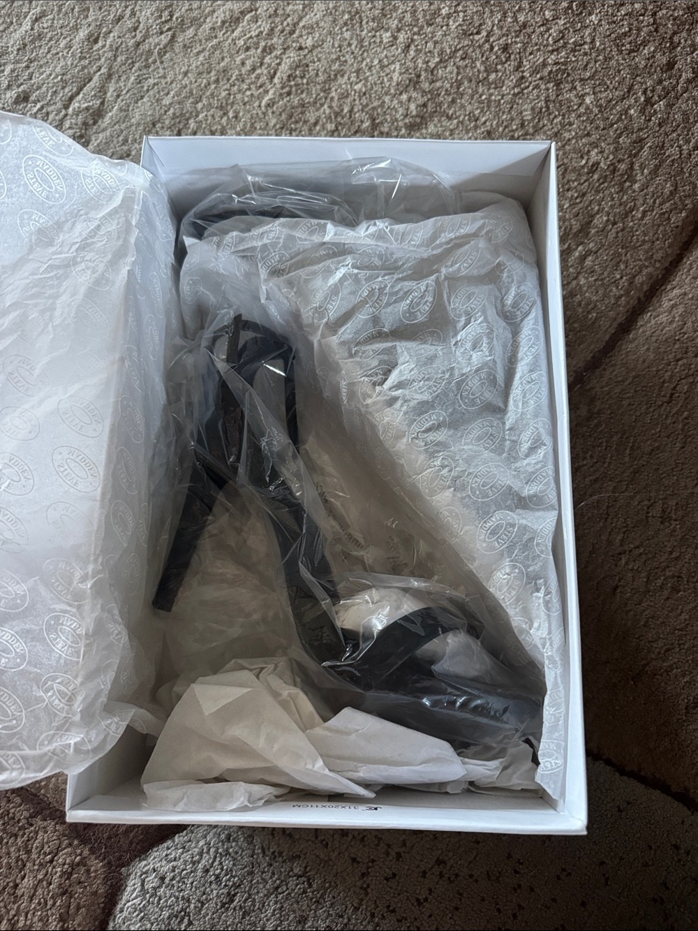 Steve Madden Black Patent Stiletto Sandals with Ankle Strap
